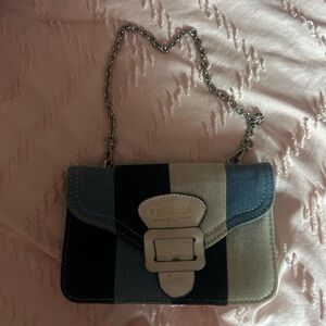 SHEIN Blue and Black Striped Shoulder Bag